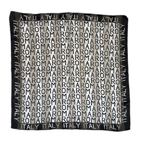 Vintage Womens Souvenir Chic Italian Scarf 40x40 Roma Italy Old Money Capsule